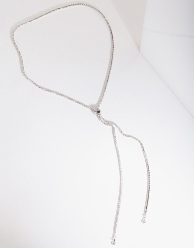Lovisa - Silver Cubic Zirconia Lariat Necklace