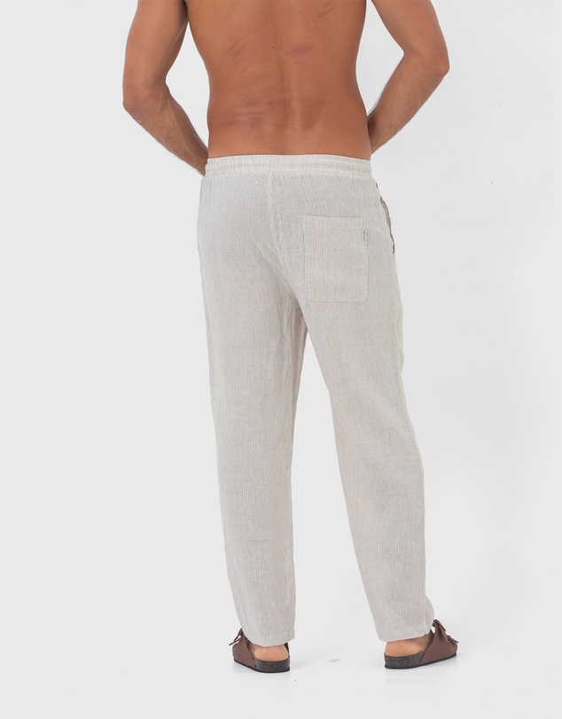 Coast Clothing - St. Tropez Linen Pant - Sand Stripe