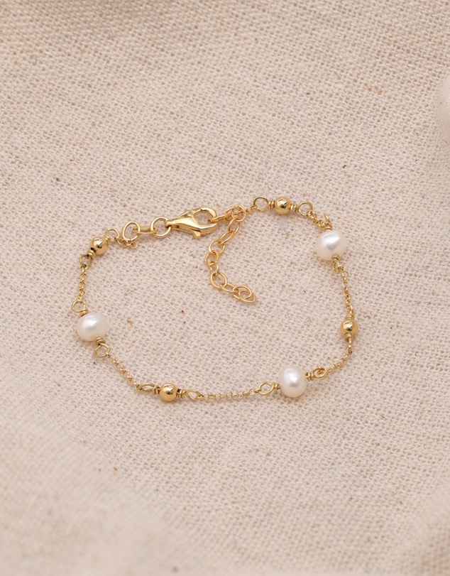 Elli Jewelry - Freshwater Pearl Bracelet in Gold-Plated 925 Silver