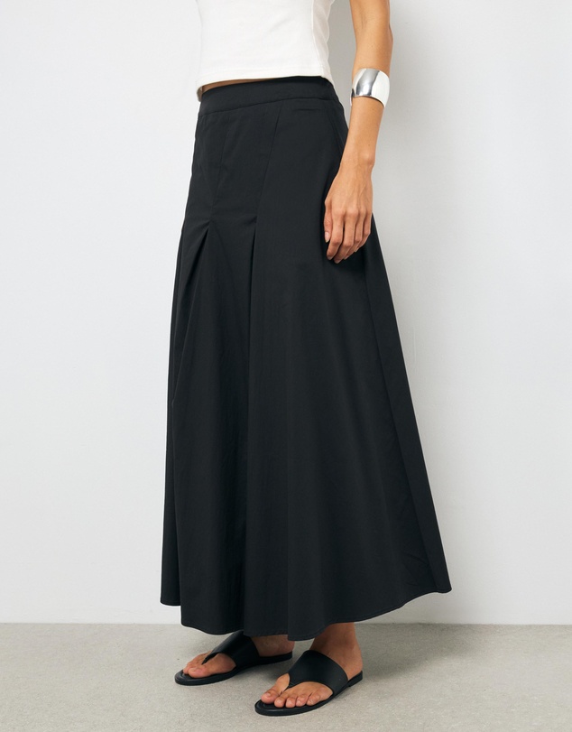 AERE - Tahlia Soft Pleat A-Line Maxi Skirt