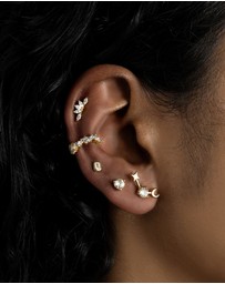 Wanderlust + Co - Birthstone Constellation Gold Flat Back Earring - Aug