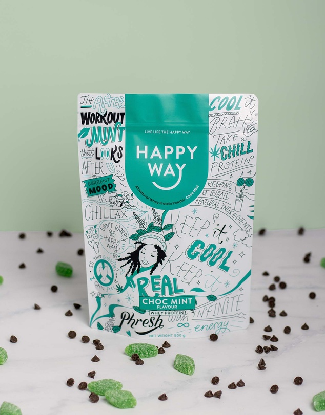 Happy Way - Choc Mint Whey Protein Powder