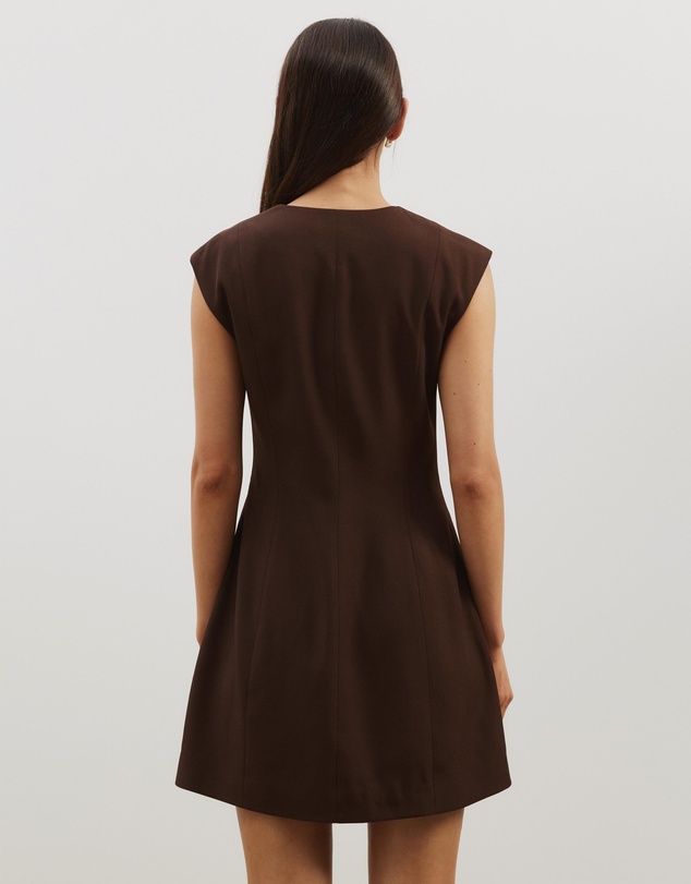 Atmos&Here - Cap Sleeve Button-Down Mini Dress