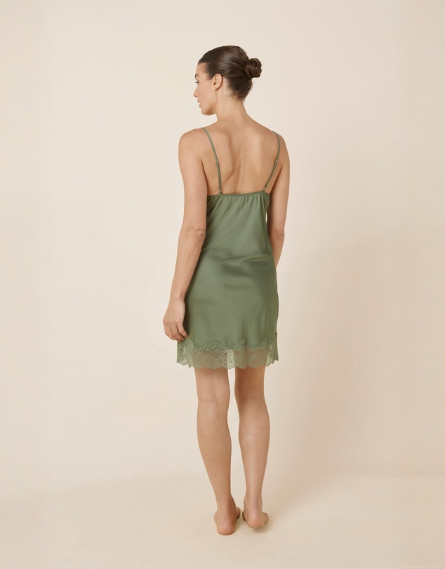 Gingerlilly - Azalia Silky Satin Short Chemise