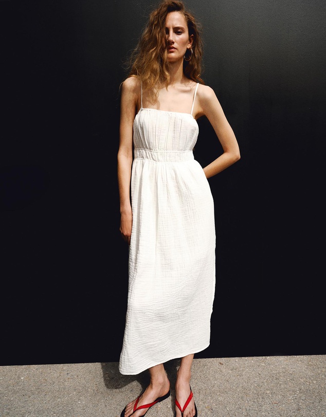 M.N.G - Crinkled Muslin Dress
