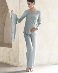 Angel Maternity - Amira 2-piece Maternity Sleepwear/Loungewear Set in Sea Mist