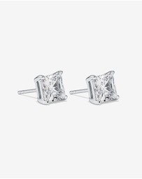 Michael Hill - 7mm Princess Cubic Zirconia Stud Earrings in Sterling Silver