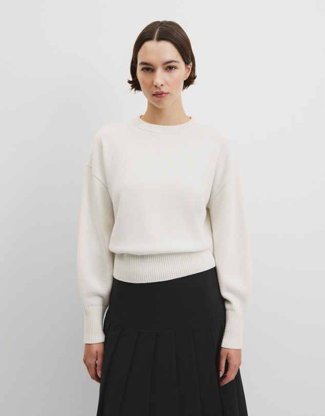 Country Road - Organically Grown Cotton Blend Crop Crew Neck Knit