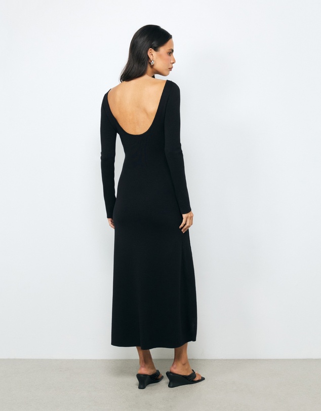 Revibe - Repaired AERE Nori Panelled Knit Midi Dress - AU 12