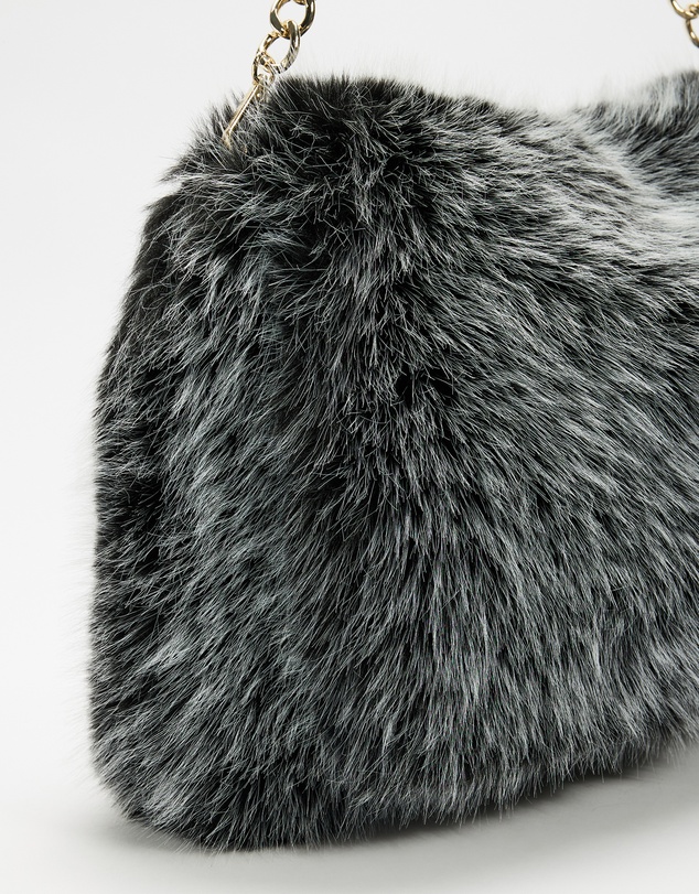 Lindsay Nicholas New York - Arlo Faux Fur Bag in Storm