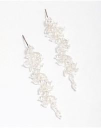 Lovisa - Silver Plated Cubic Zirconia Dainty Vine Drop Earrings