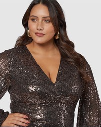 Pink Dusk by Curve Project - Sweet Nothing Sequin Midi Dress