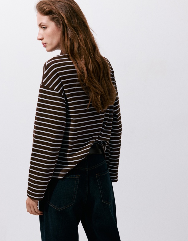 M.N.G - Contrasting Stripes Cotton Polo Shirt