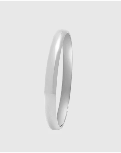 Nialaya Jewellery - Classic 8mm Round Bangle in Silver