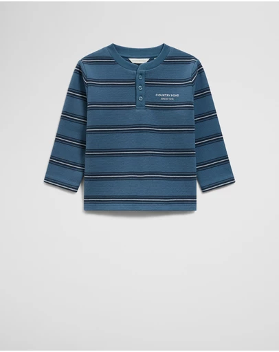 Country Road - Organically Grown Cotton Stripe Long Sleeve Pique T-shirt