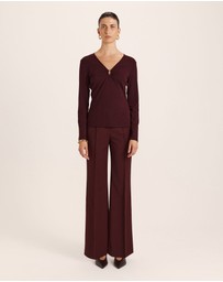 SABA - Coco Wool Ruched Long Sleeve Top