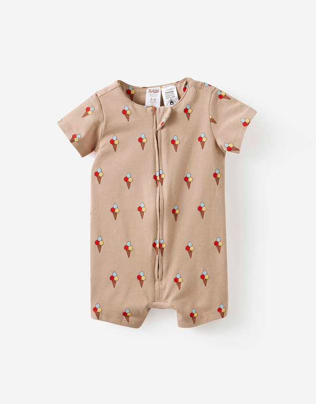 Cotton On Kids - Growie Short Sleeve Zip Romper