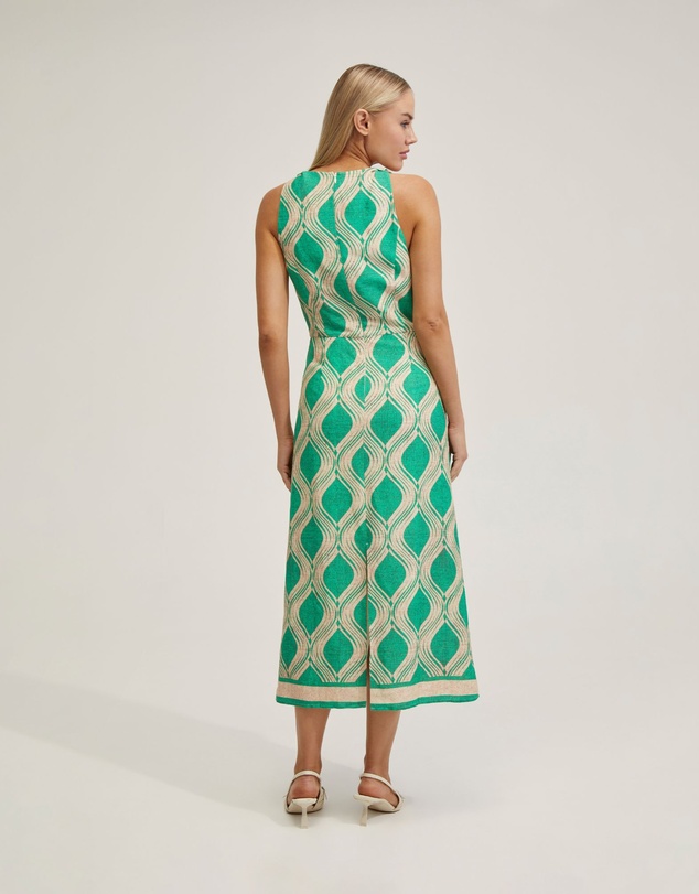 Oxford - Carrie Linen Blend Printed Dress