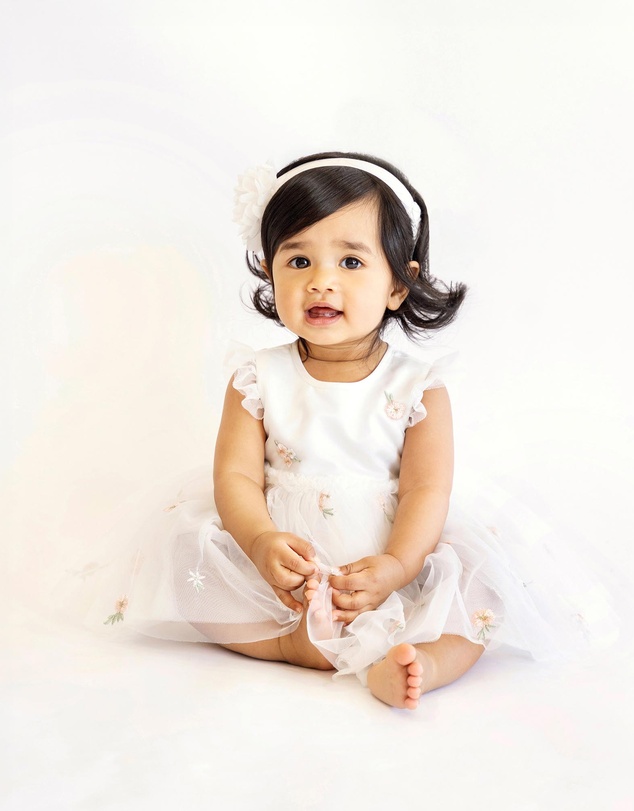 Bebe by Minihaha - Floral Embroidered Tulle Overlay Dress - Babies