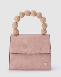 Olga Berg - Caylee Wood Bead Handle Bag