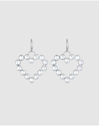 Elli Jewelry - Earrings Ear Hanger Heart with Crystals in 925 Sterling Silver