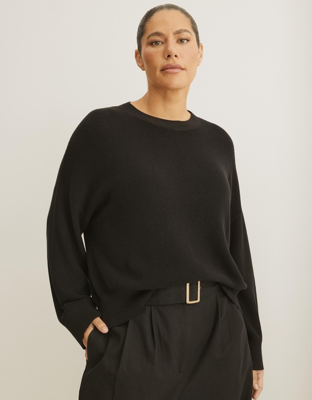 Atmos&Here Curvy - Organic Cotton Relaxed Crew Knit