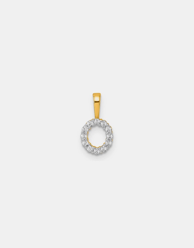 Zoe Olivia - 9K Gold Lab Grown Diamond Initial O Pendant