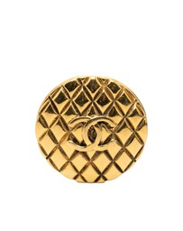 Pre-Loved by Azura Reborn - Pre-Loved CC Gold Plated Quilted Round Brooch