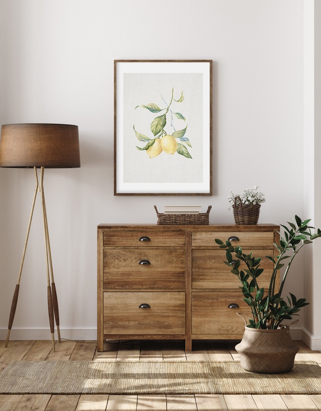 Olive et Oriel - Lemon on Linen III Art Print