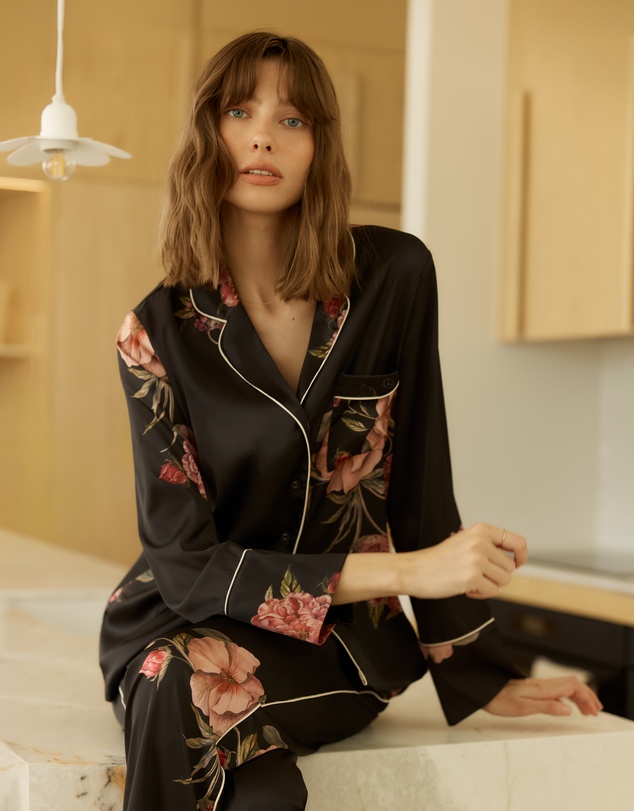 Gingerlilly - Ruby Floral Satin PJ set