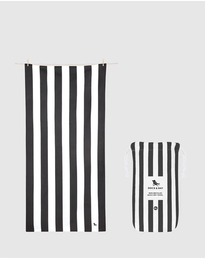 Dock & Bay - Beach Towel Cabana Collection XL Kamari Charcoal