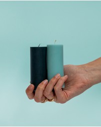 porter green - escc small pillar candle soy-blend unscented candles
