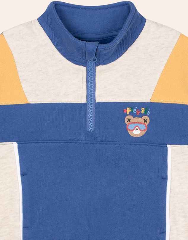 Huxbaby - Colour Block 1/4 Zip Sweat - ICONIC EXCLUSIVE - Babies-Kids