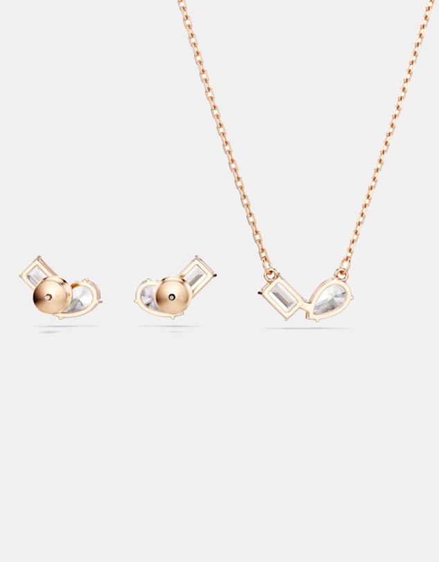 Swarovski - Mesmera Set, Pear Cut, Octagon Cut, White, Rose Gold-Tone Plated