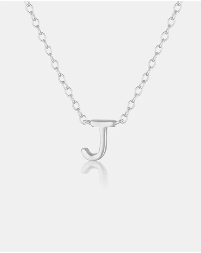 The Silver Collective - Children's A-Z Letter Necklace - J
