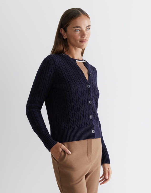 Sportscraft - Cable Merino Cotton Cardigan