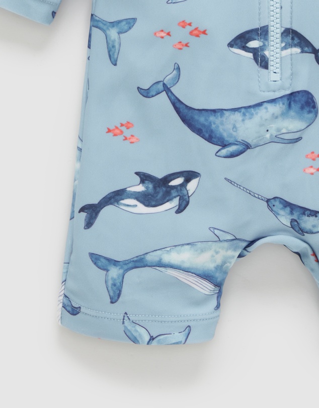 Purebaby - Printed Long Sleeve Sunsuit Swim -Kids-Babies