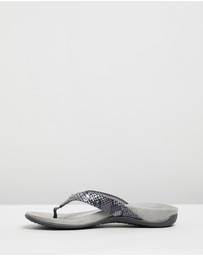Vionic - Lucia Toe Post Sandal - Slate Grey Snake