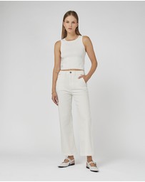 DRICOPER DENIM - Cody Ivory Kick Flare Trouser