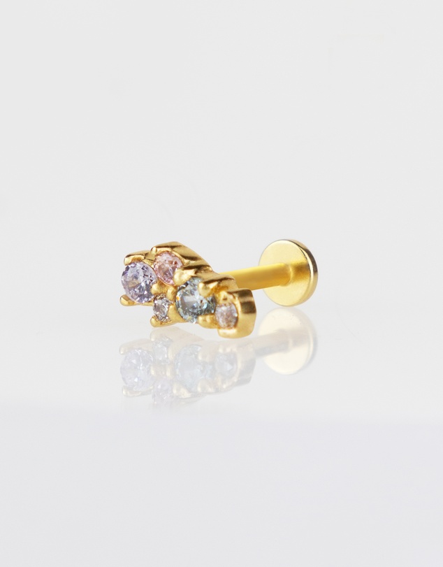 Wanderlust + Co - Aurora Rainbow & Gold Flat Back Earring