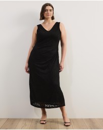 Atmos&Here Curvy - Nessi V-Neck Lace Midi Dress