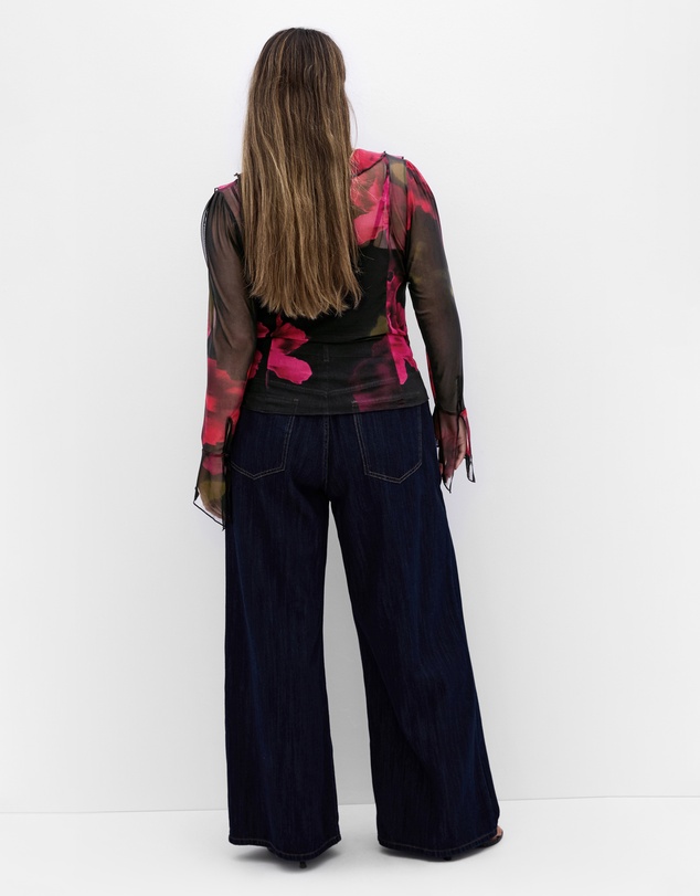 City Chic - Vivid Mesh Print Top