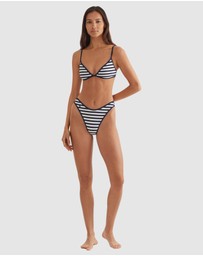 Polo Ralph Lauren - Pique Stripe High Leg Bikini Bottom