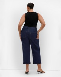 City Chic - Plus size Harley Fit Hazel Barrel Leg Jean - dark wash