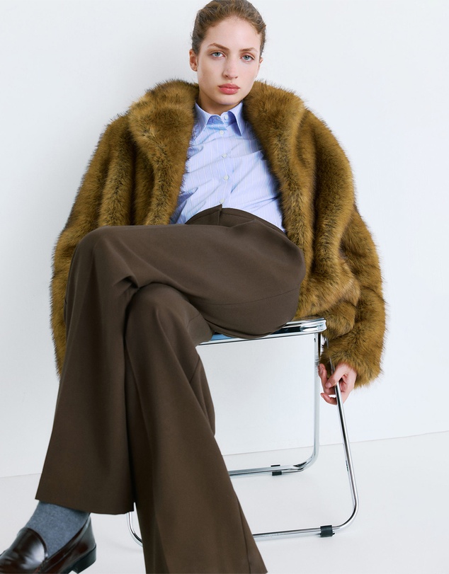 M.N.G - Wide-Leg Mid-Rise Pleated Trousers