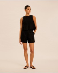AERE - Raisa Tuck Linen Shorts