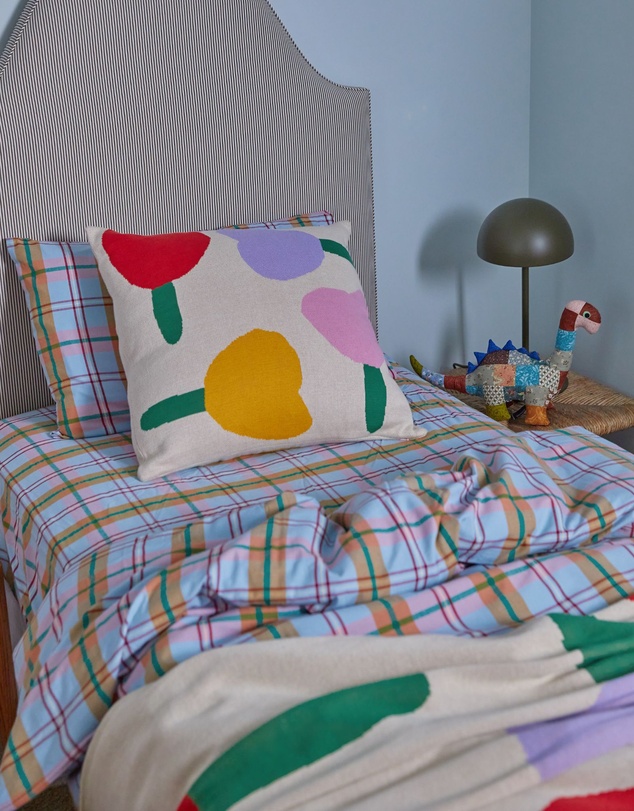 Mosey Me - Forget Me Not Knitted Cushion