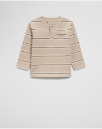 Country Road - Organically Grown Cotton Stripe Long Sleeve Pique T-shirt