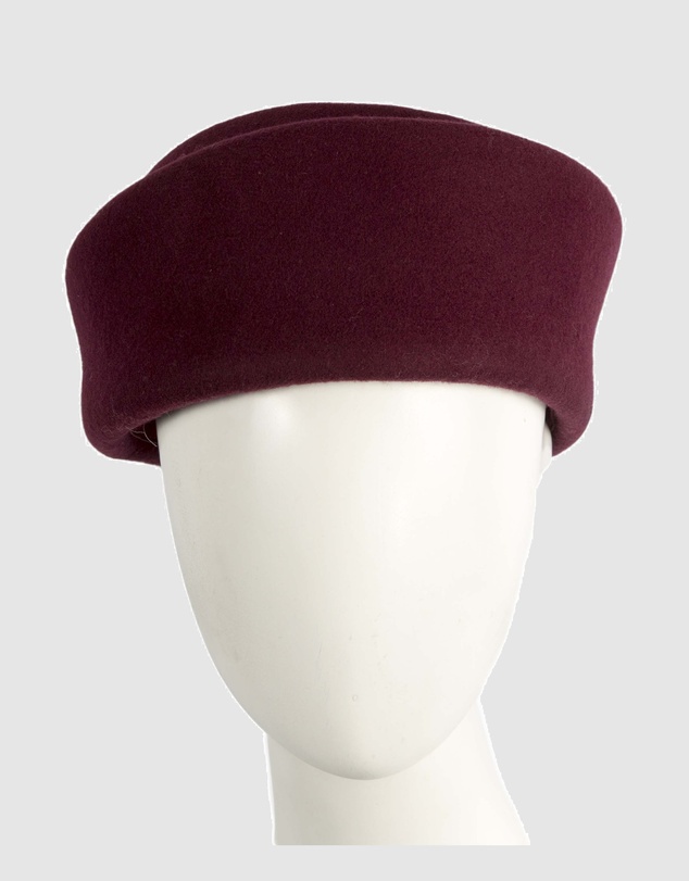 Max Alexander - Felt Wine Pillbox Hat