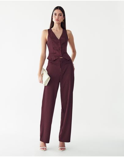 Plum Pinstripe